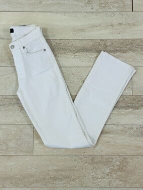 7 For All Mankind Slim Illusion Luxe White Straight Leg Jeans Size 25 NWT